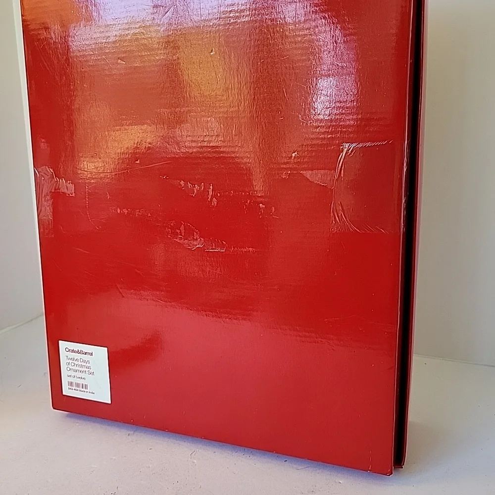 Crate&Barrel 12 Days Of Christmas Ornament Set In Original Box